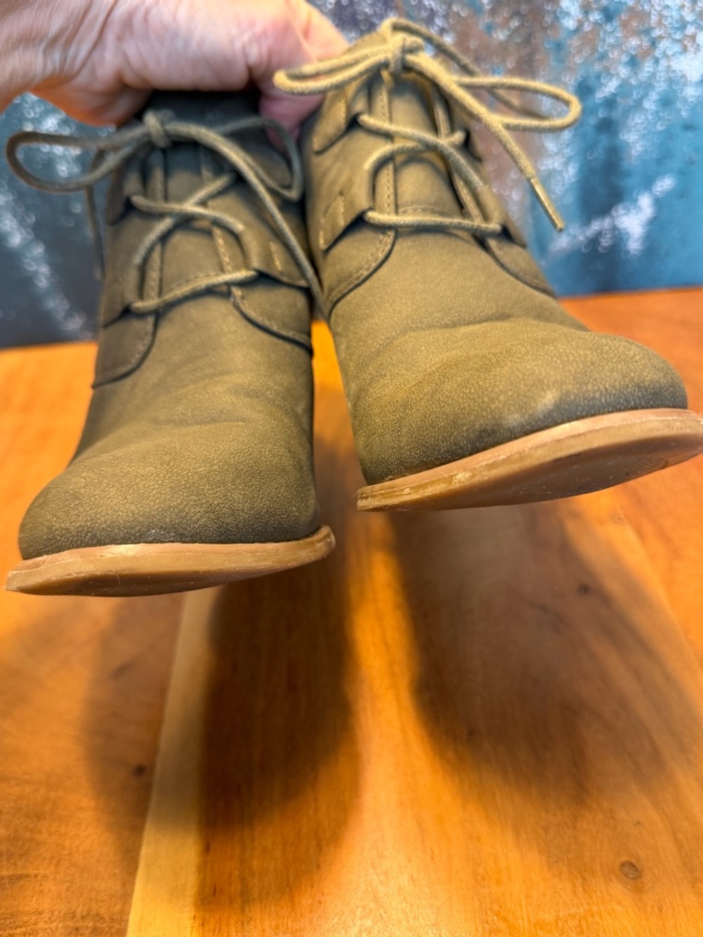 Nautica Classic Olive Wedge Ankle Boots Size 7 (Fair) - Picture 9 of 16